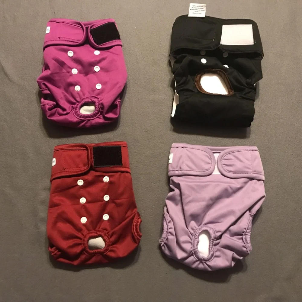 NEW Bundle of 4 Reusable Female Dog Diapers